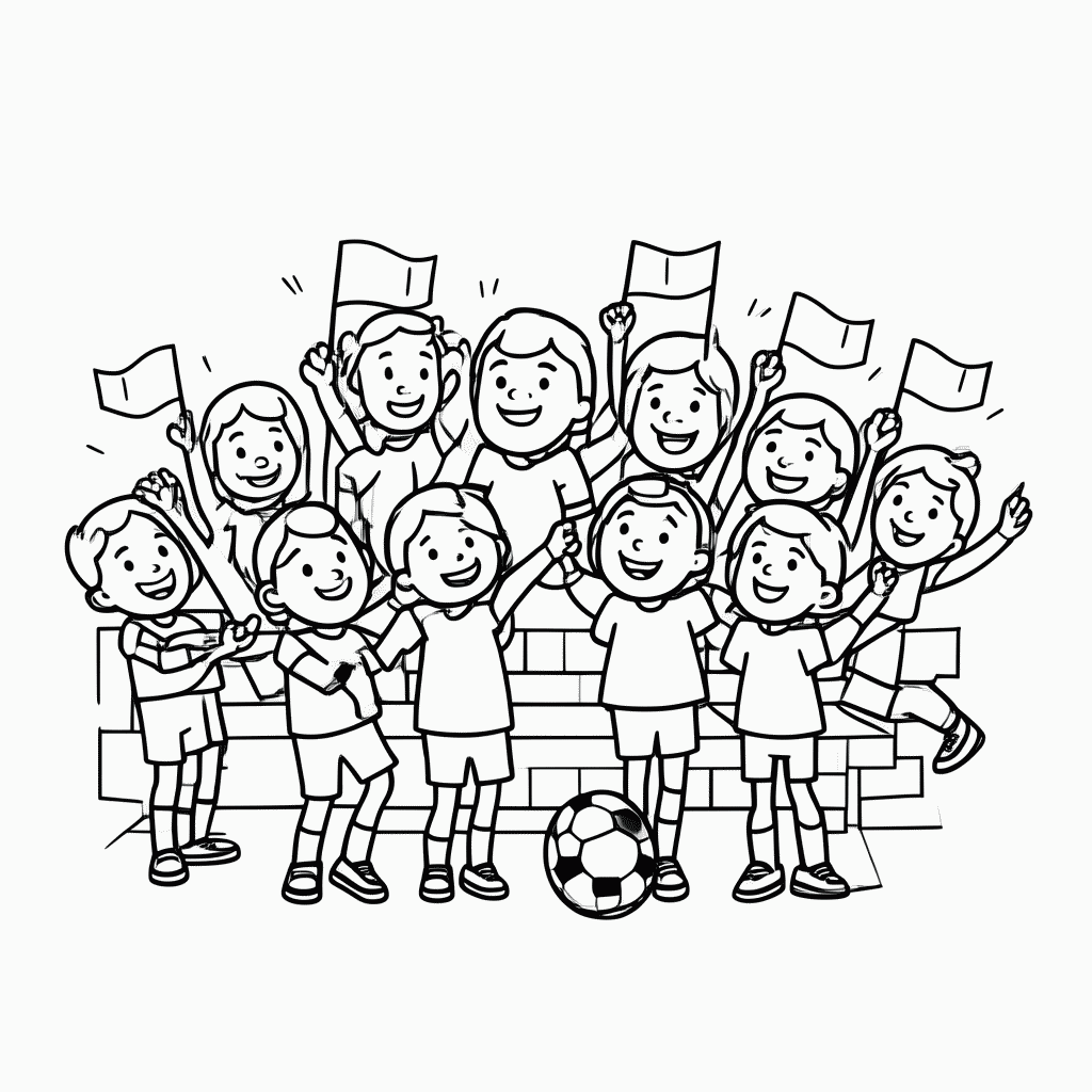 Desenho de Torcida na Arquibancada para colorir e imprimir grátis em folha A4