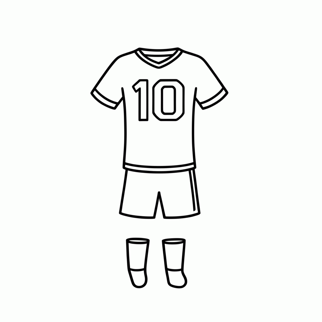 Desenho de Uniforme Completo do Brasil para colorir e imprimir grátis em folha A4