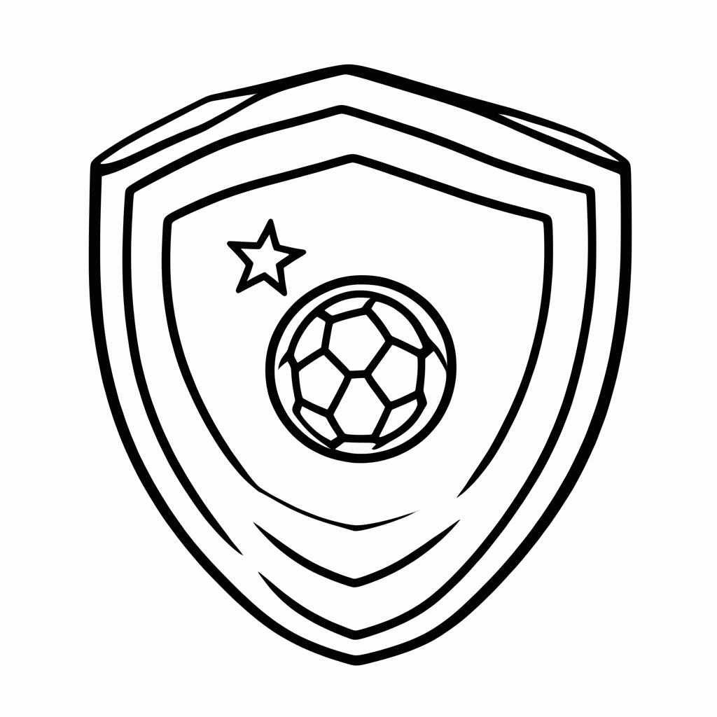 Desenho de Escudo da Seleção de Cabo Verde para colorir e imprimir grátis em folha A4