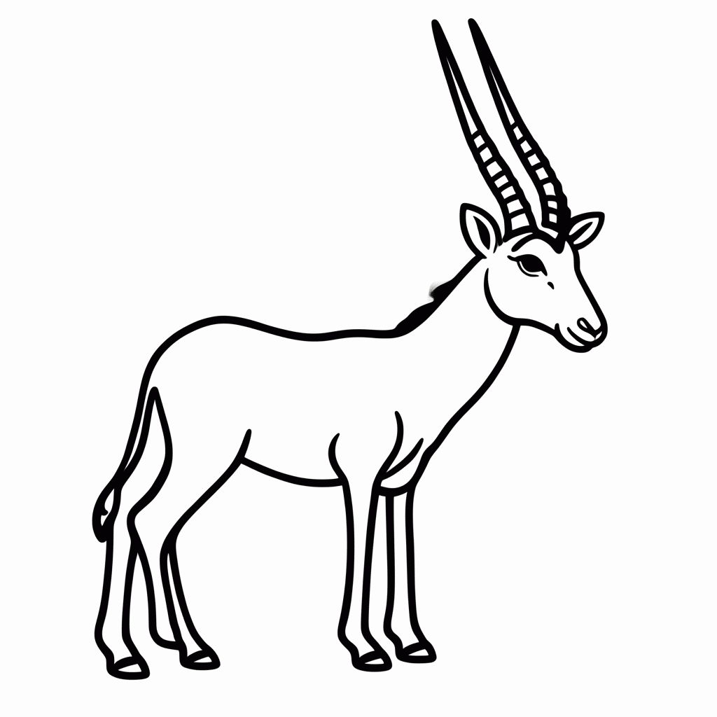 Desenho de Órix do Catar para colorir e imprimir grátis em folha A4