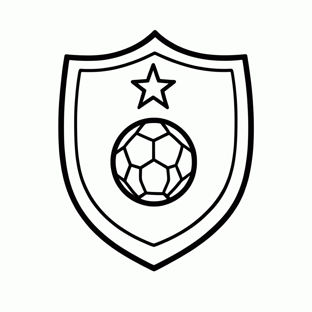 Desenho de Escudo da Seleção da Colômbia para colorir e imprimir grátis em folha A4