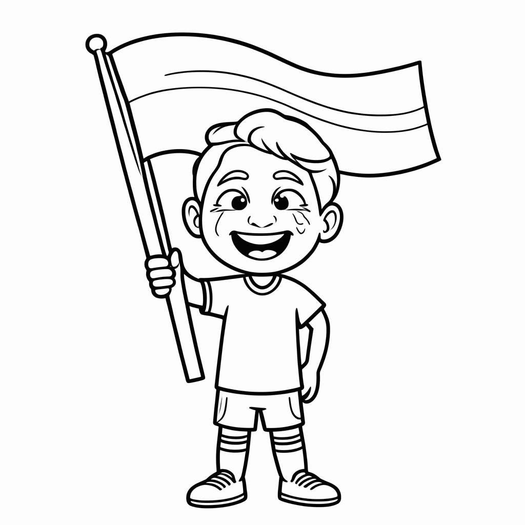 Desenho de Torcedor da Colômbia para colorir e imprimir grátis em folha A4
