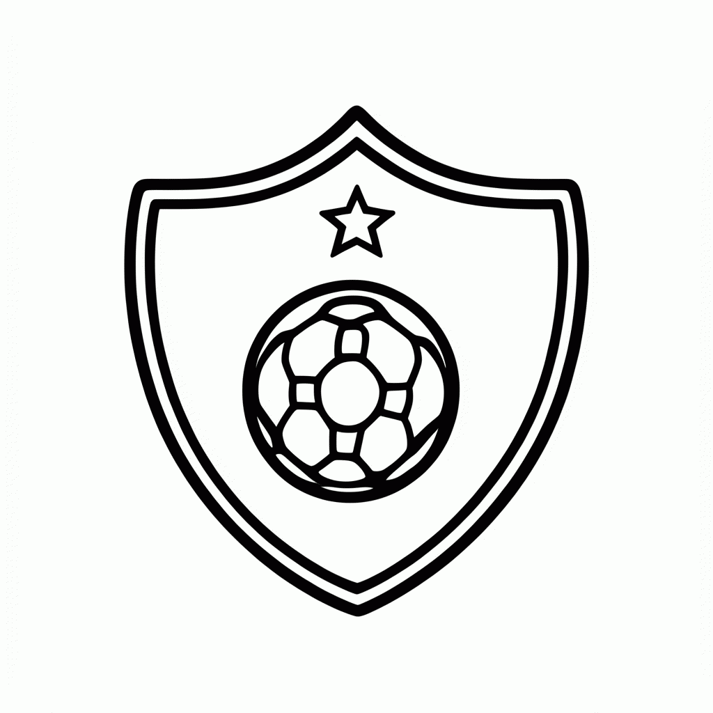 Desenho de Escudo da Seleção da RD Congo para colorir e imprimir grátis em folha A4