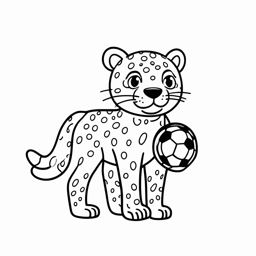 Desenho de Leopardo do Congo para colorir e imprimir grátis em folha A4