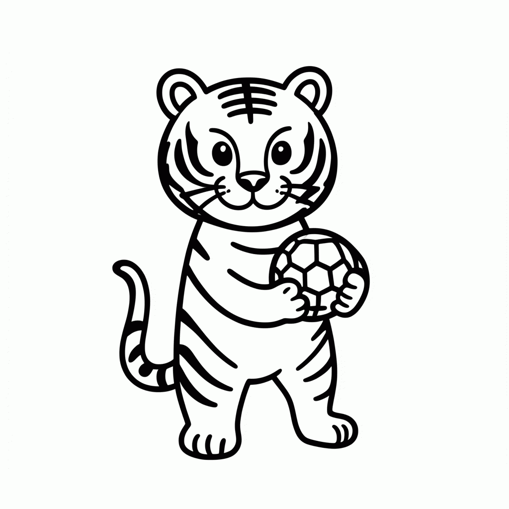 Desenho de Tigre da Coreia para colorir e imprimir grátis em folha A4