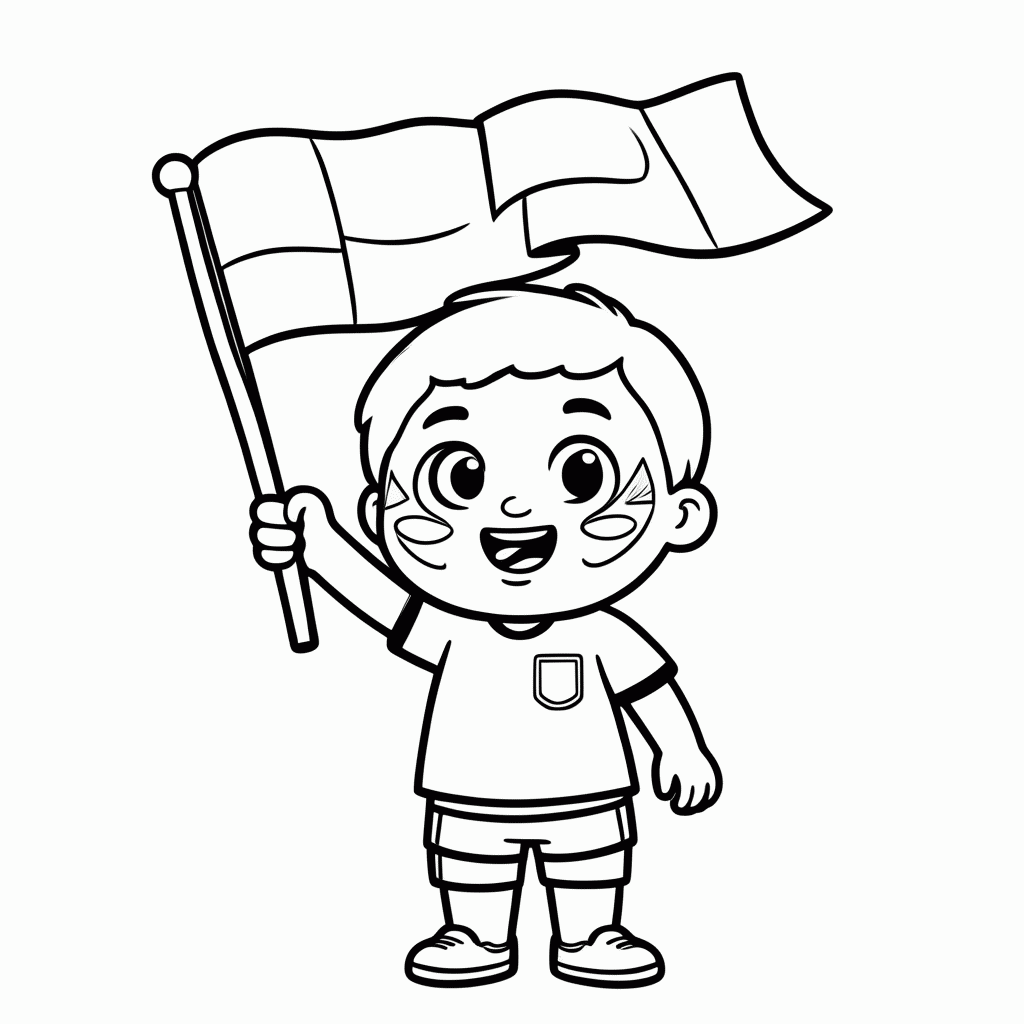 Desenho de Torcedor da Coreia do Sul para colorir e imprimir grátis em folha A4