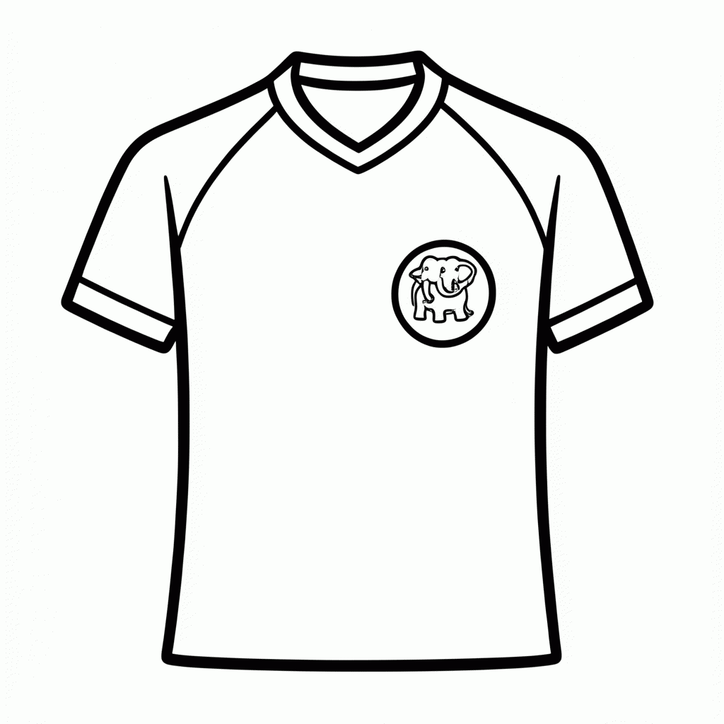 Desenho de Camisa Titular da Costa do Marfim para colorir e imprimir grátis em folha A4
