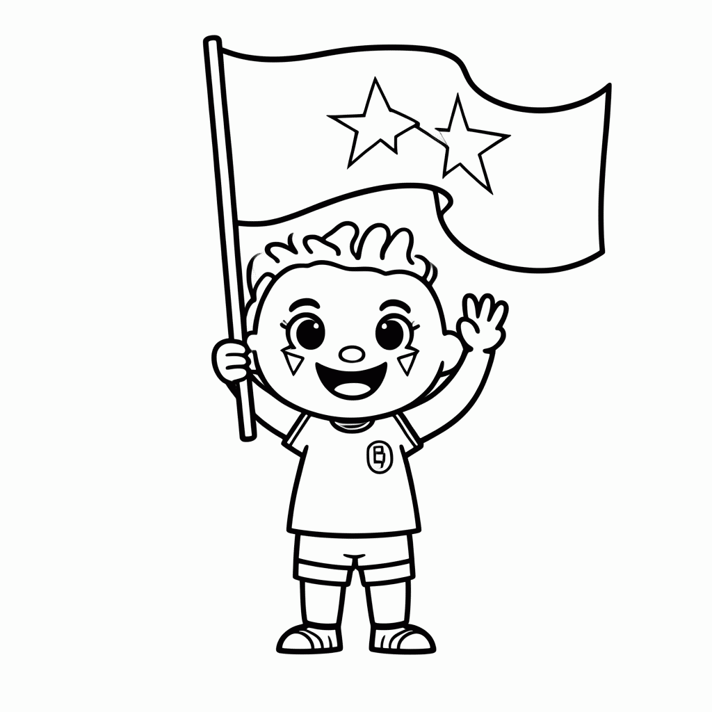 Desenho de Torcedor da Costa do Marfim para colorir e imprimir grátis em folha A4