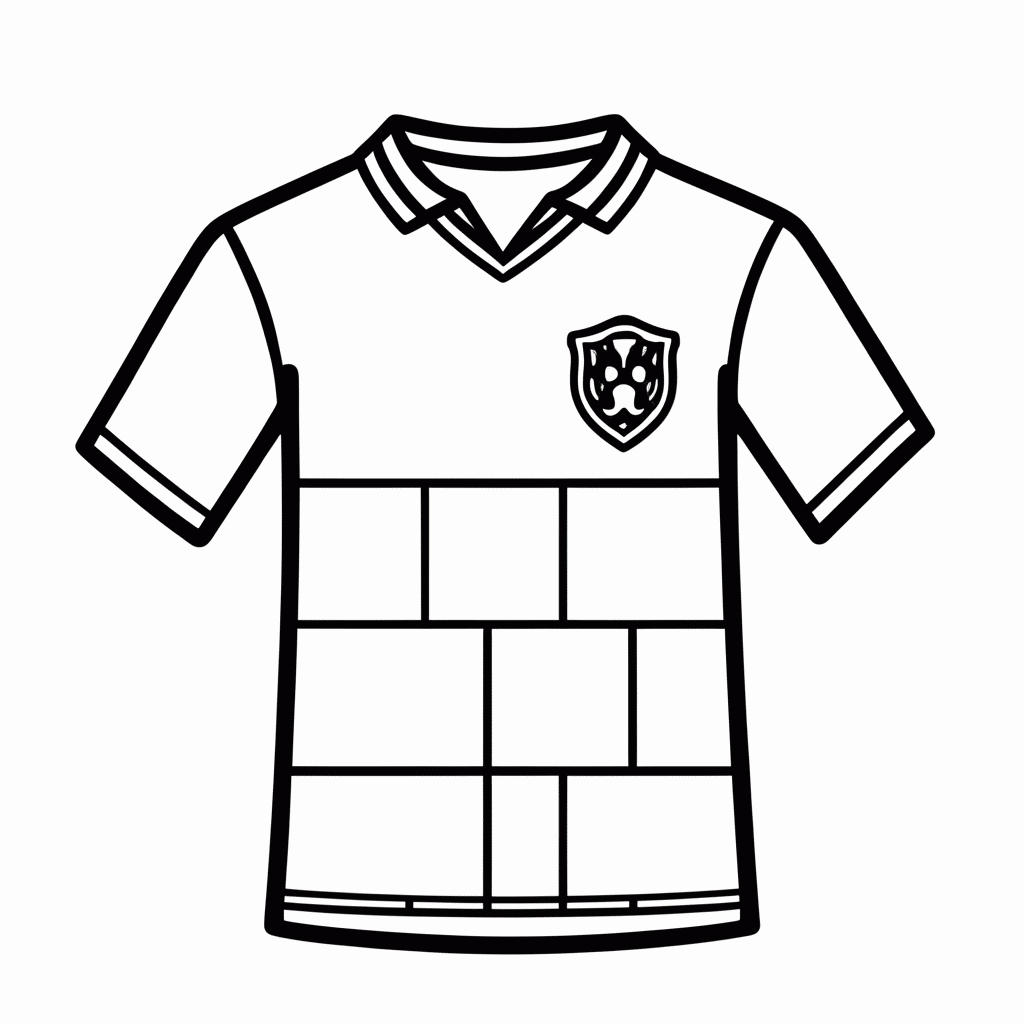 Desenho de Camisa Titular da Croácia para colorir e imprimir grátis em folha A4