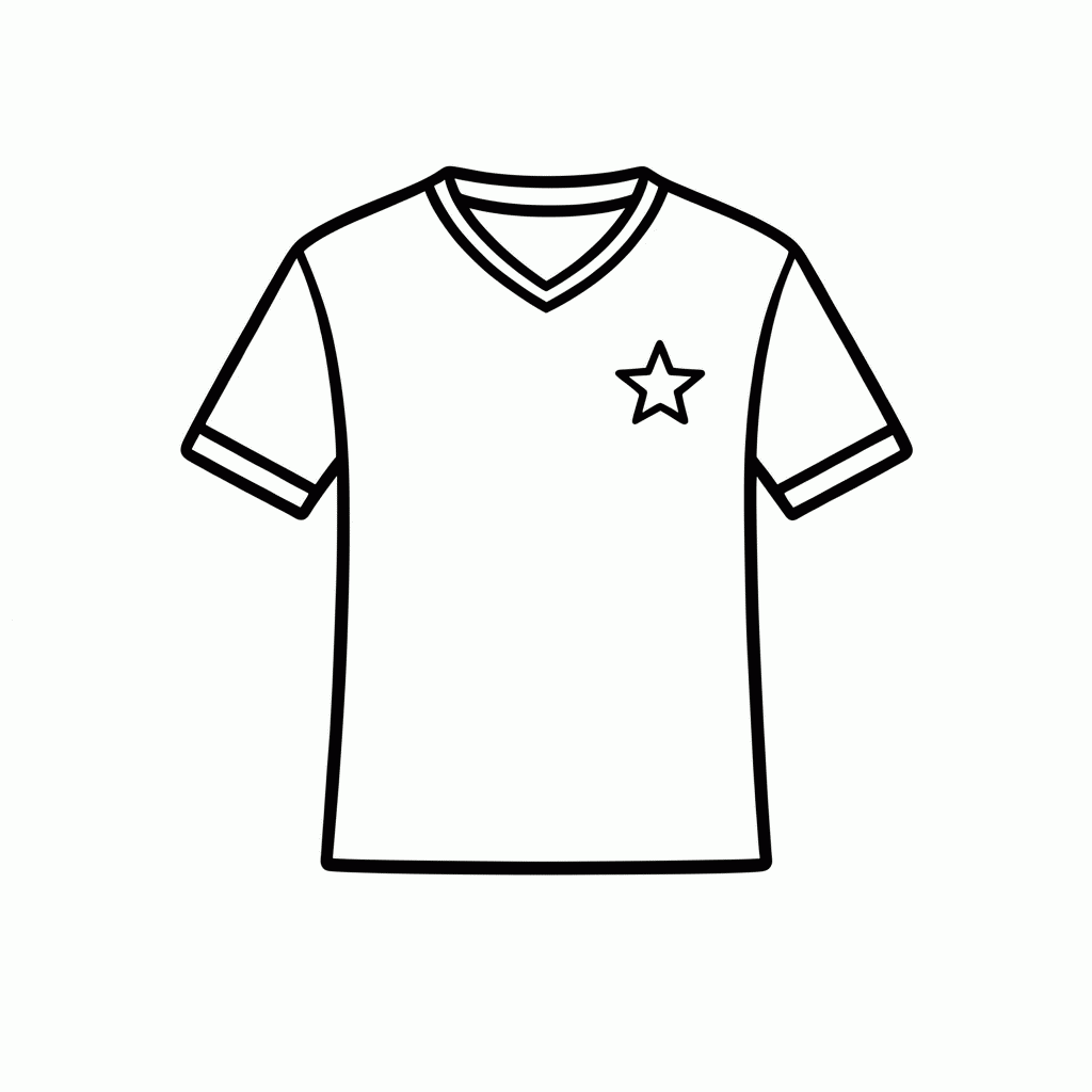 Desenho de Camisa Titular de Curaçao para colorir e imprimir grátis em folha A4