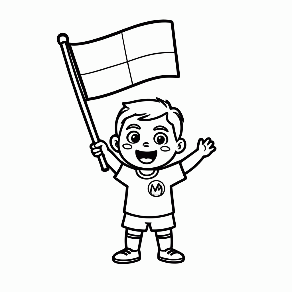 Desenho de Torcedor de Curaçao para colorir e imprimir grátis em folha A4