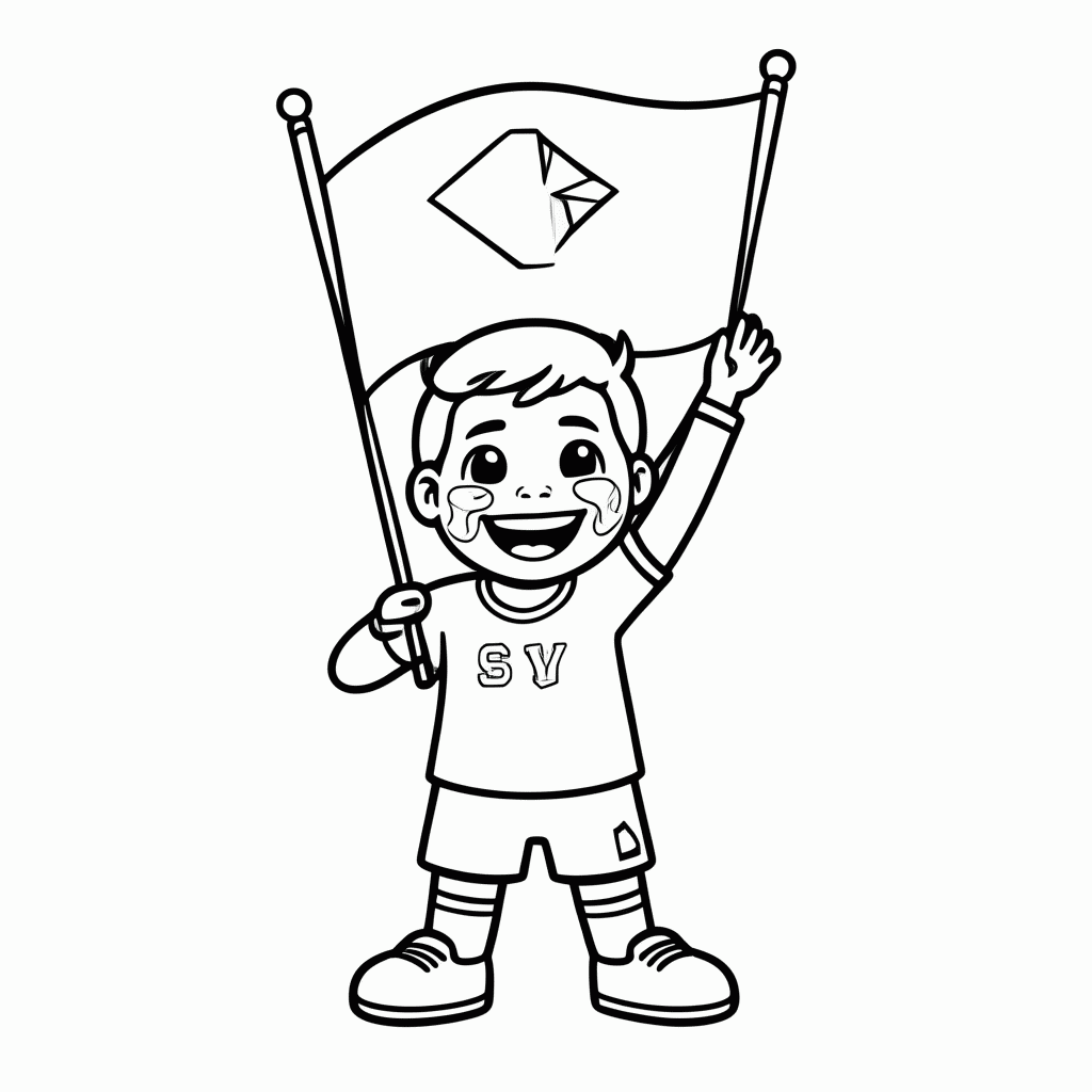 Desenho de Torcedor do Egito para colorir e imprimir grátis em folha A4
