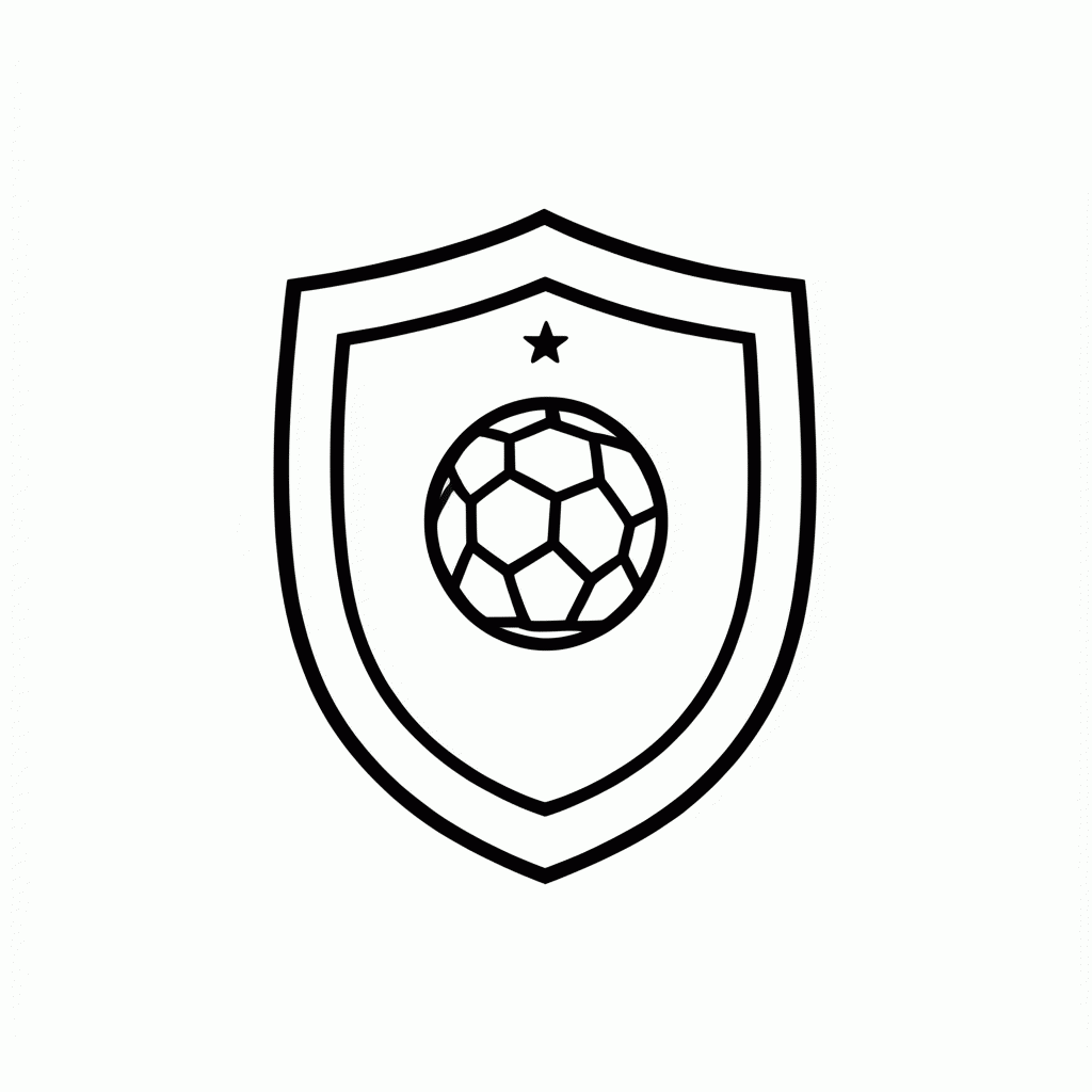 Desenho de Escudo da Seleção do Equador para colorir e imprimir grátis em folha A4