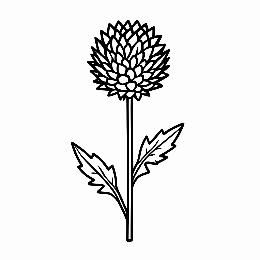 Desenho de Cardo da Escócia para colorir e imprimir grátis em folha A4