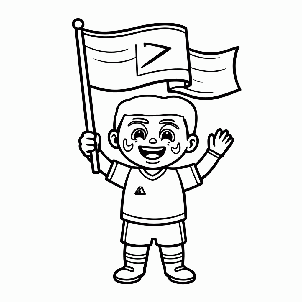 Desenho de Torcedor da Espanha para colorir e imprimir grátis em folha A4
