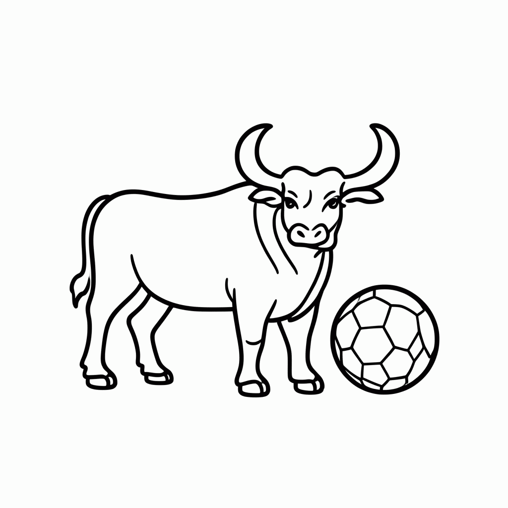 Desenho de Touro da Espanha para colorir e imprimir grátis em folha A4