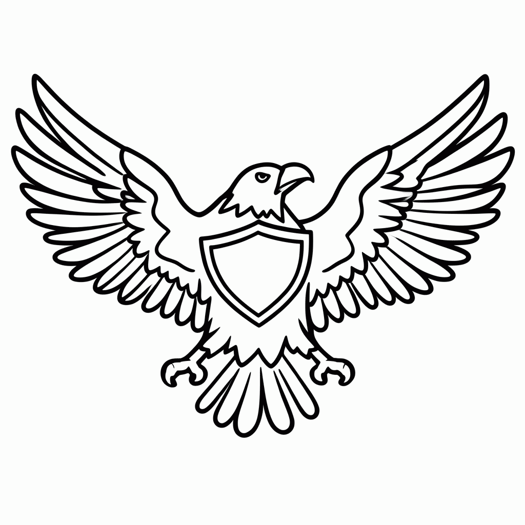 Desenho de Águia dos Estados Unidos para colorir e imprimir grátis em folha A4
