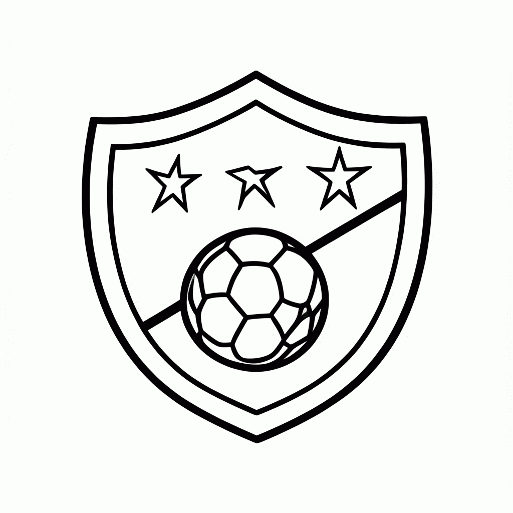 Desenho de Escudo da Seleção dos Estados Unidos para colorir e imprimir grátis em folha A4