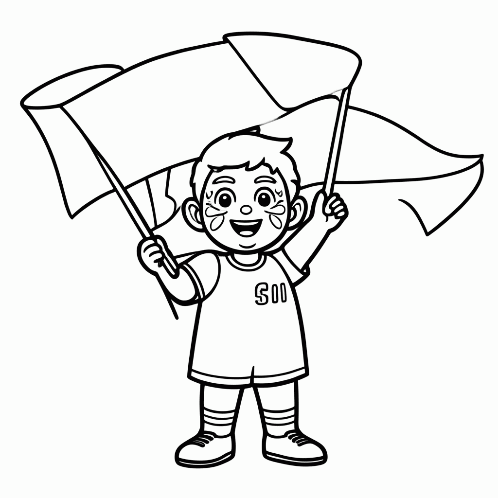Desenho de Torcedor dos Estados Unidos para colorir e imprimir grátis em folha A4