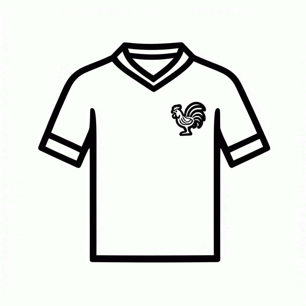 Desenho de Camisa Titular da França para colorir e imprimir grátis em folha A4