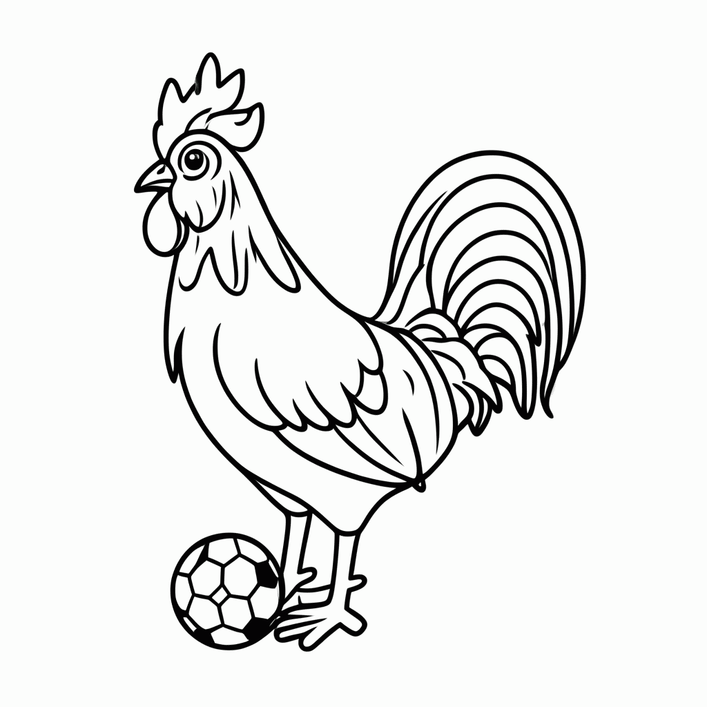 Desenho de Galo Francês para colorir e imprimir grátis em folha A4
