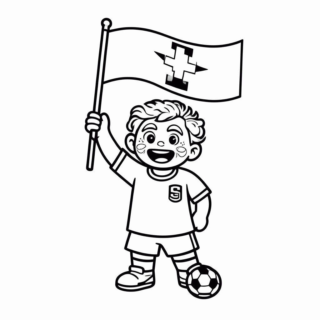 Desenho de Torcedor da França para colorir e imprimir grátis em folha A4