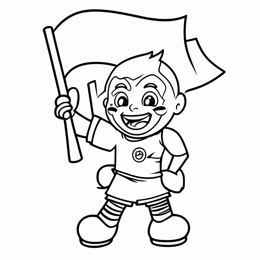 Desenho de Torcedor de Gana para colorir e imprimir grátis em folha A4