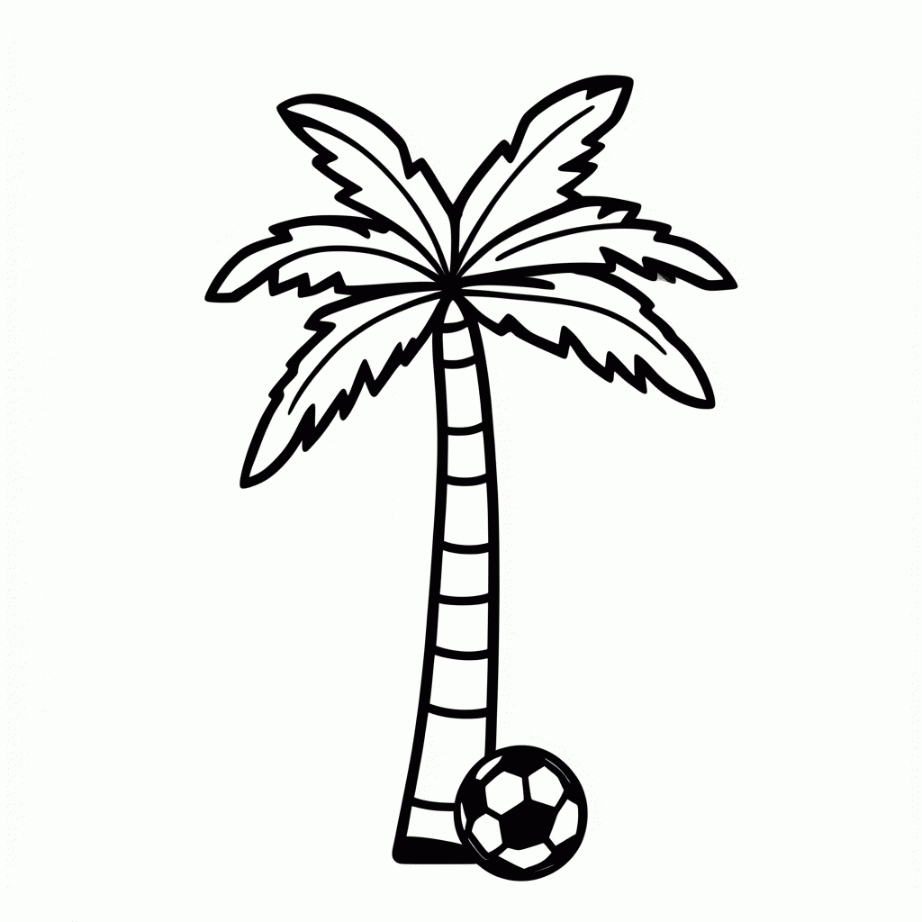 Desenho de Palmeira do Haiti para colorir e imprimir grátis em folha A4