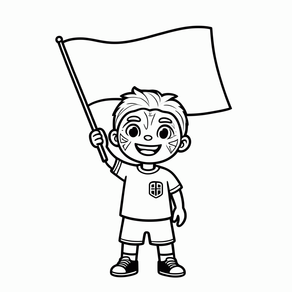 Desenho de Torcedor do Haiti para colorir e imprimir grátis em folha A4