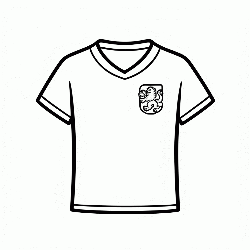 Desenho de Camisa Titular da Inglaterra para colorir e imprimir grátis em folha A4