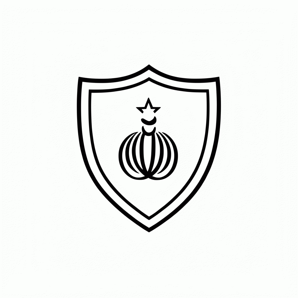 Desenho de Escudo da Seleção do Irã para colorir e imprimir grátis em folha A4