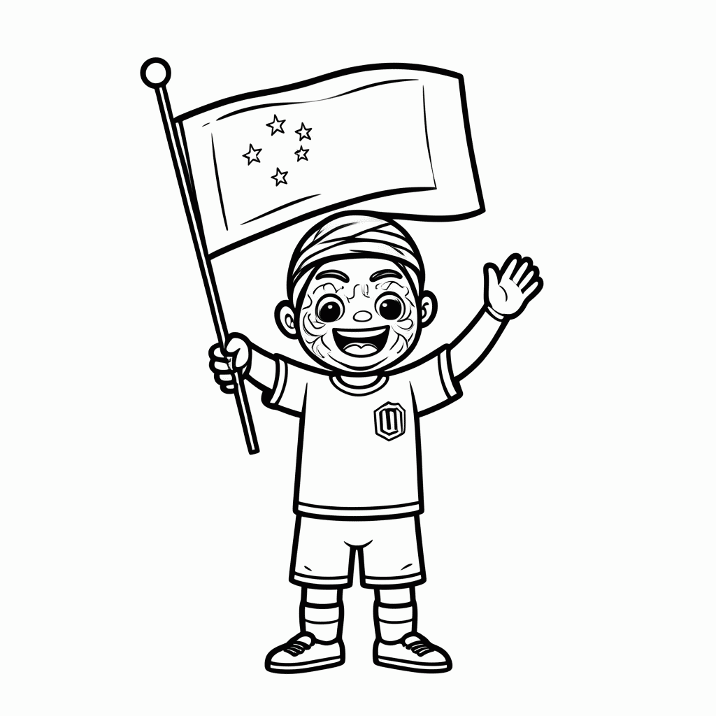 Desenho de Torcedor do Irã para colorir e imprimir grátis em folha A4