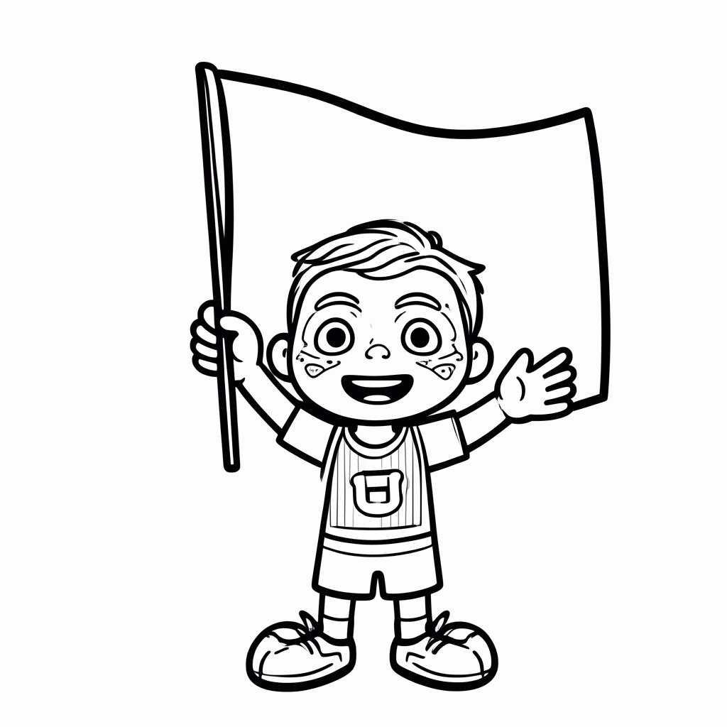 Desenho de Torcedor do Iraque para colorir e imprimir grátis em folha A4