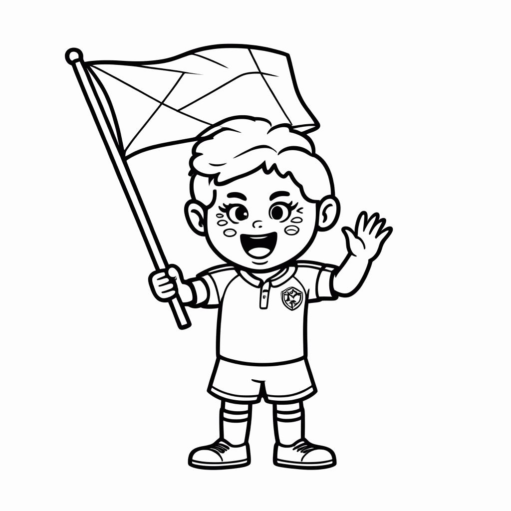 Desenho de Torcedor do Japão para colorir e imprimir grátis em folha A4