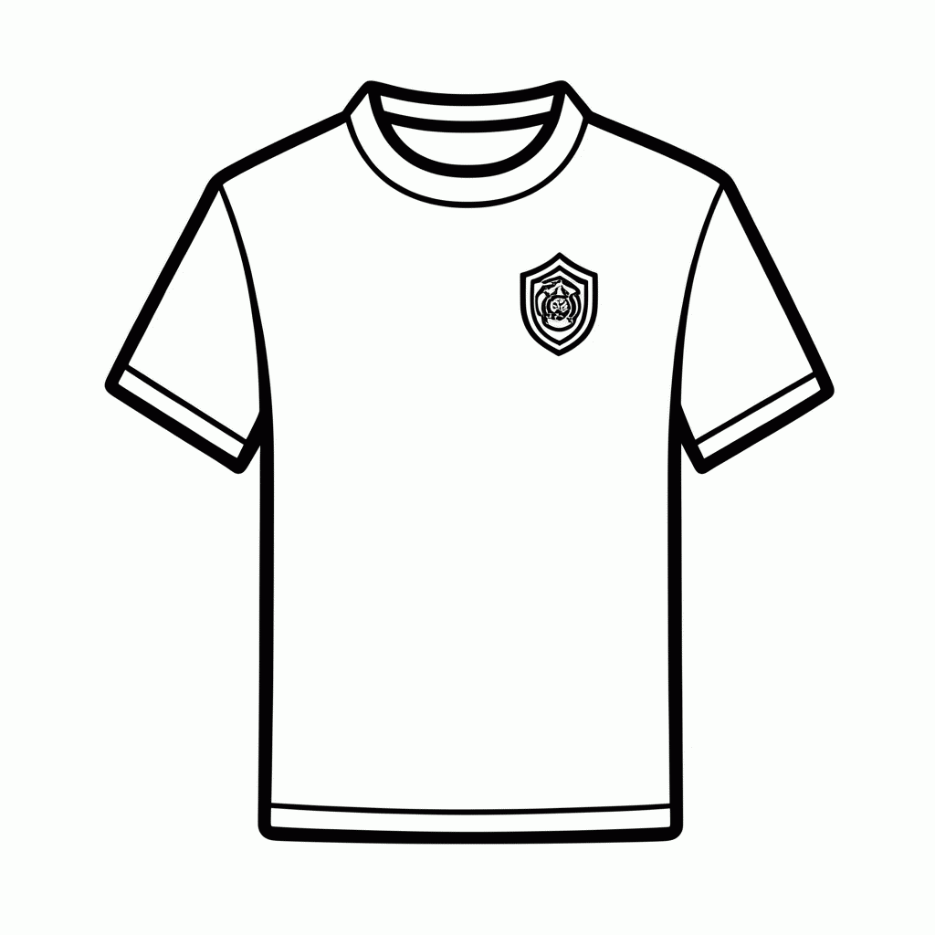 Desenho de Camisa Titular da Jordânia para colorir e imprimir grátis em folha A4