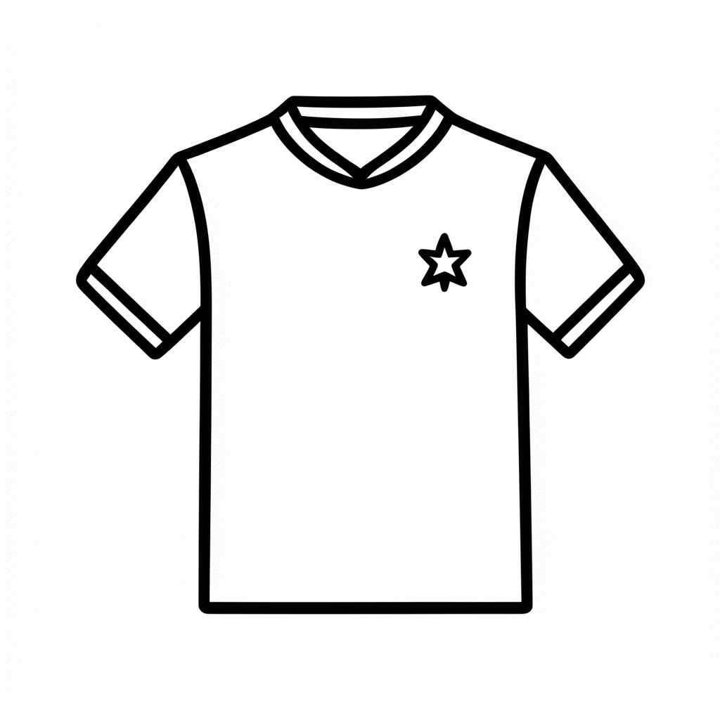 Desenho de Camisa Titular do Marrocos para colorir e imprimir grátis em folha A4
