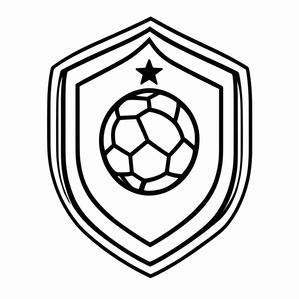 Desenho de Escudo da Seleção do Marrocos para colorir e imprimir grátis em folha A4
