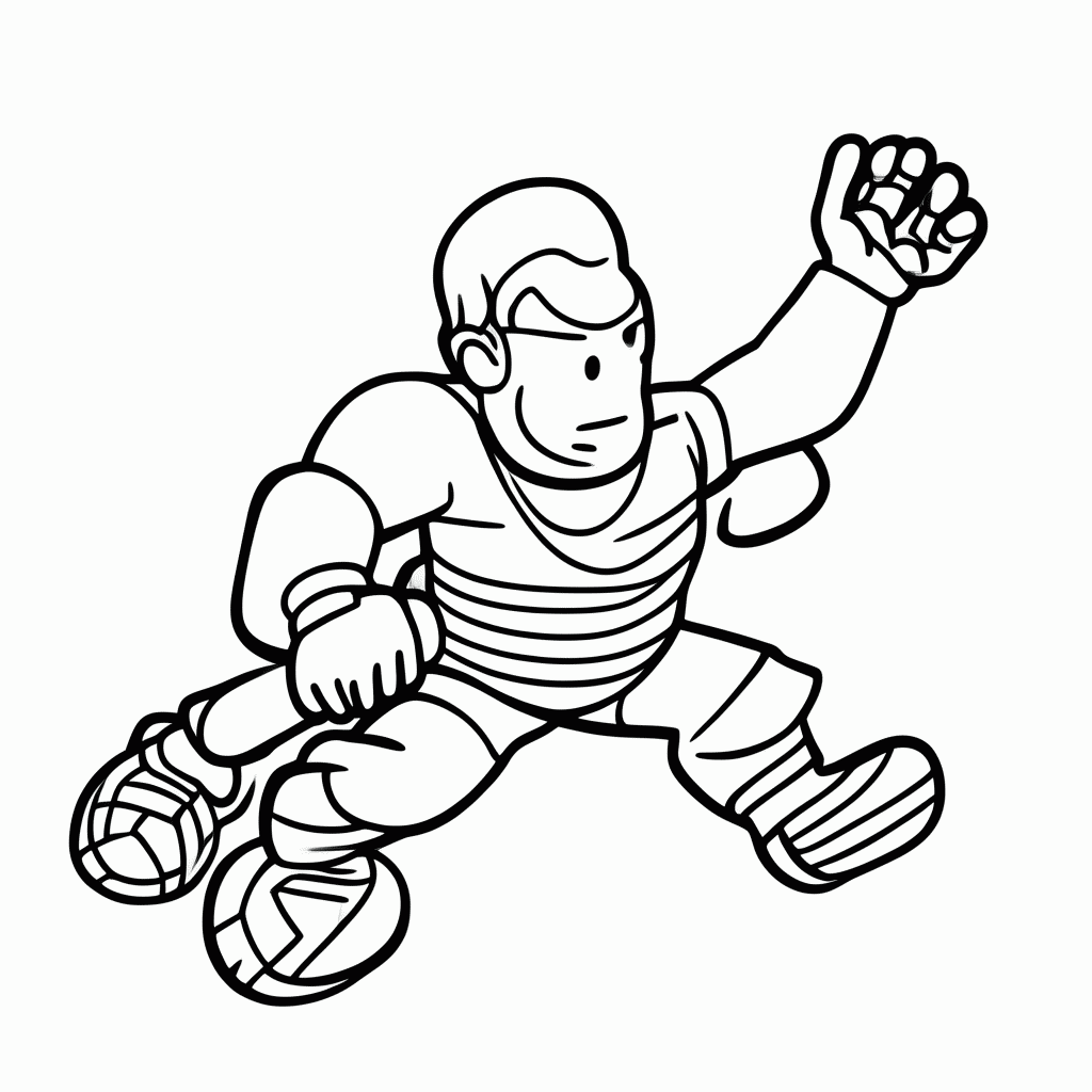 Desenho de Goleiro da Nova Zelândia para colorir e imprimir grátis em folha A4