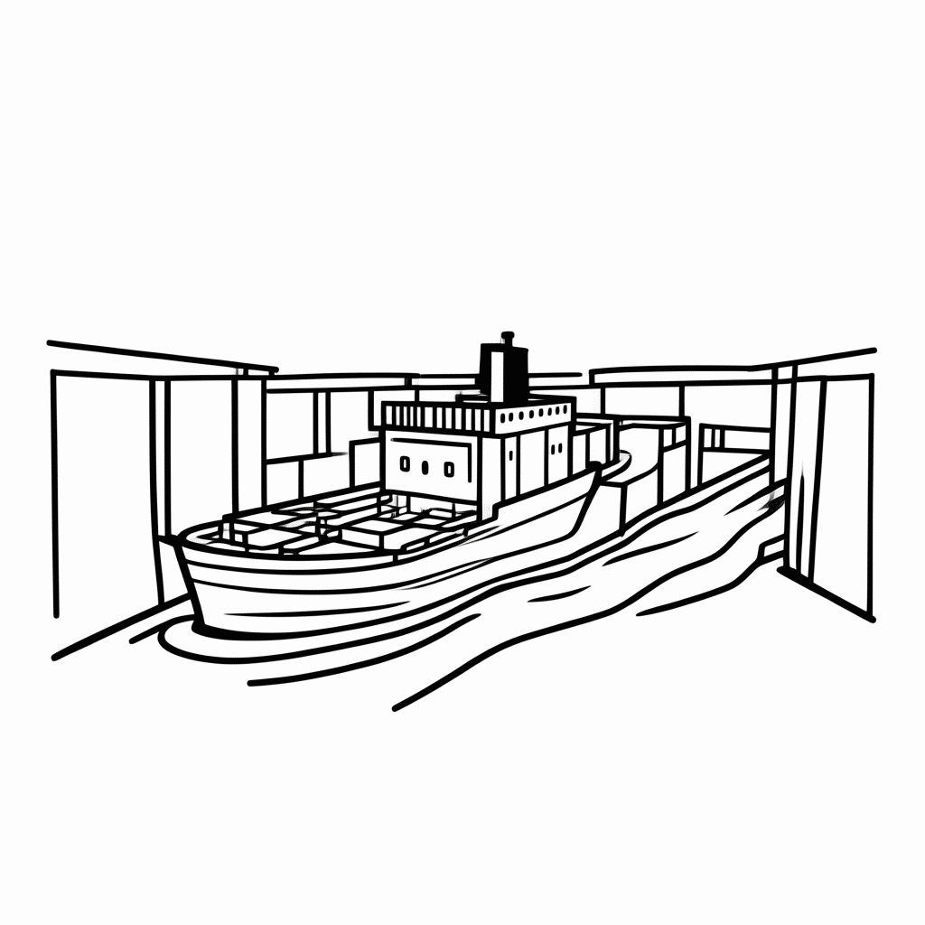Desenho de Canal do Panamá para colorir e imprimir grátis em folha A4