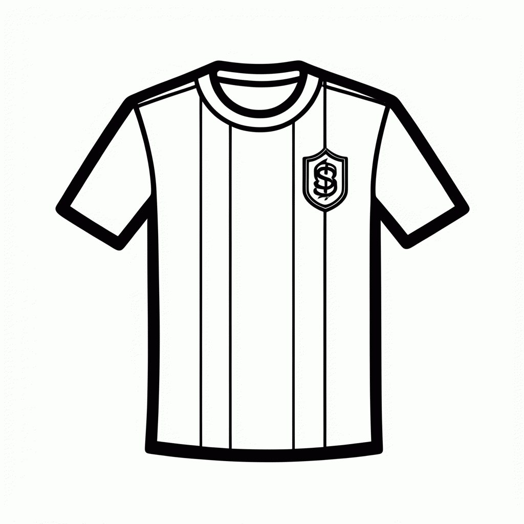 Desenho de Camisa Titular do Paraguai para colorir e imprimir grátis em folha A4
