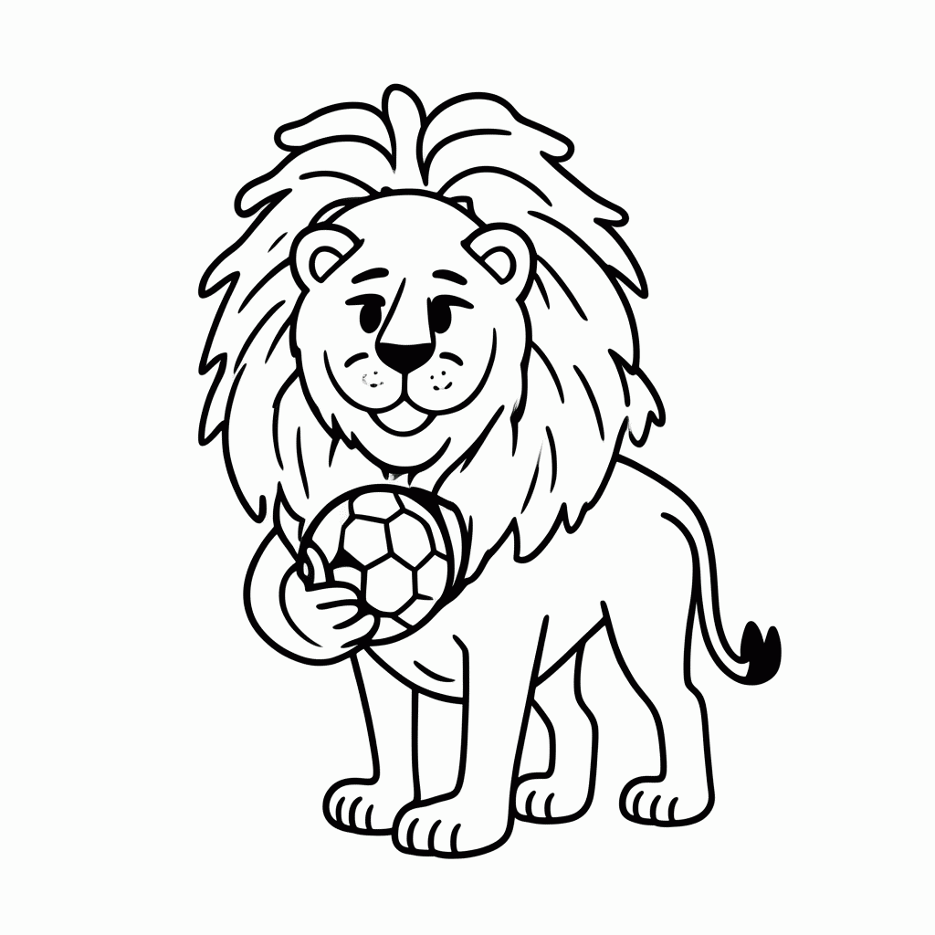 Desenho de Leão de Teranga para colorir e imprimir grátis em folha A4