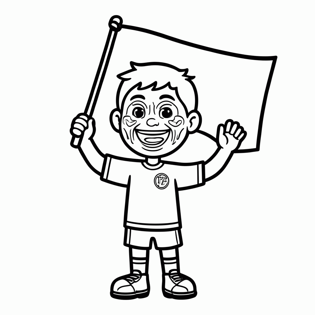 Desenho de Torcedor do Senegal para colorir e imprimir grátis em folha A4