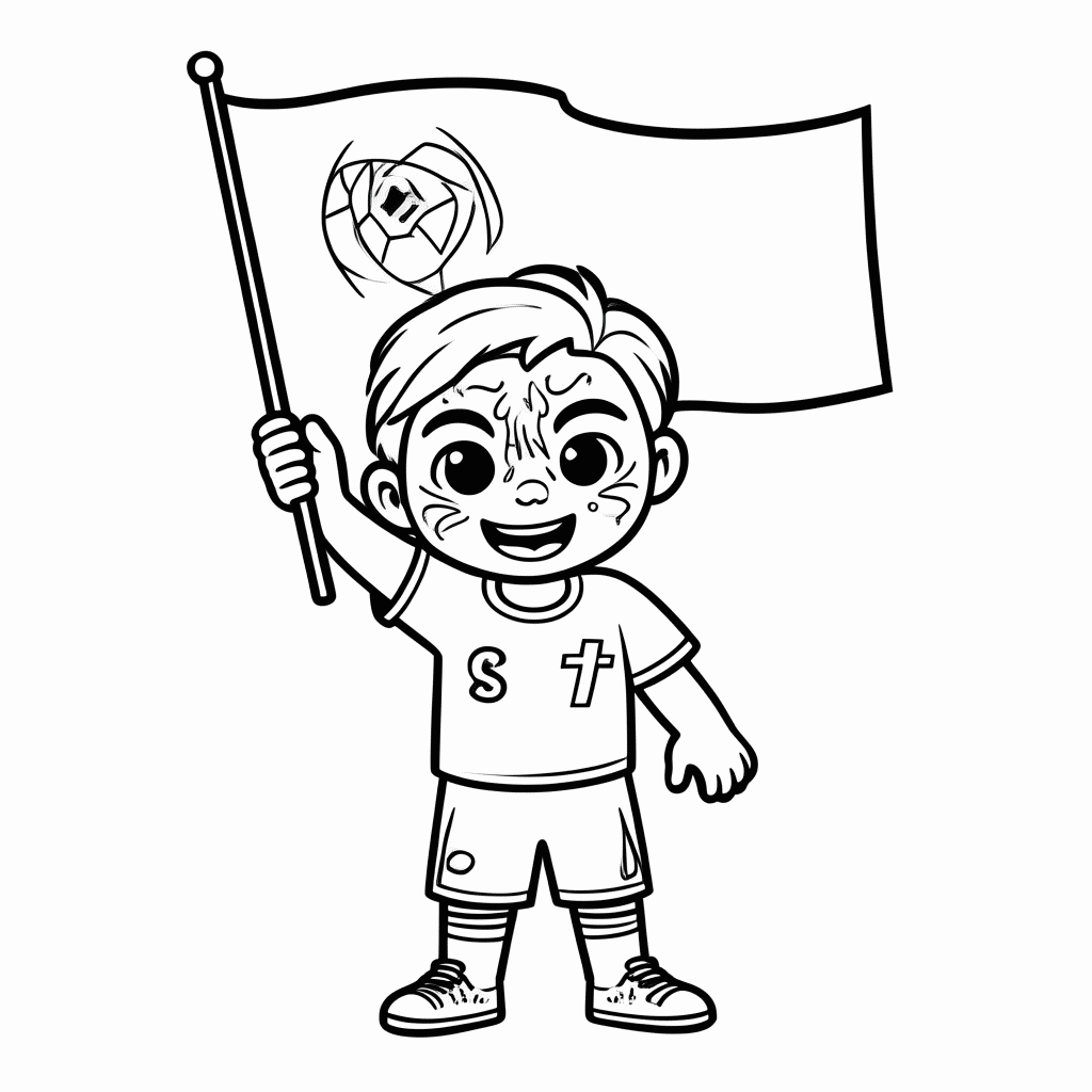 Desenho de Torcedor da Suécia para colorir e imprimir grátis em folha A4