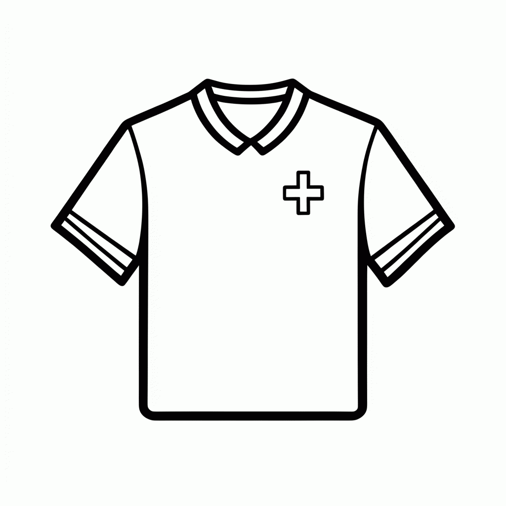 Desenho de Camisa Titular da Suíça para colorir e imprimir grátis em folha A4