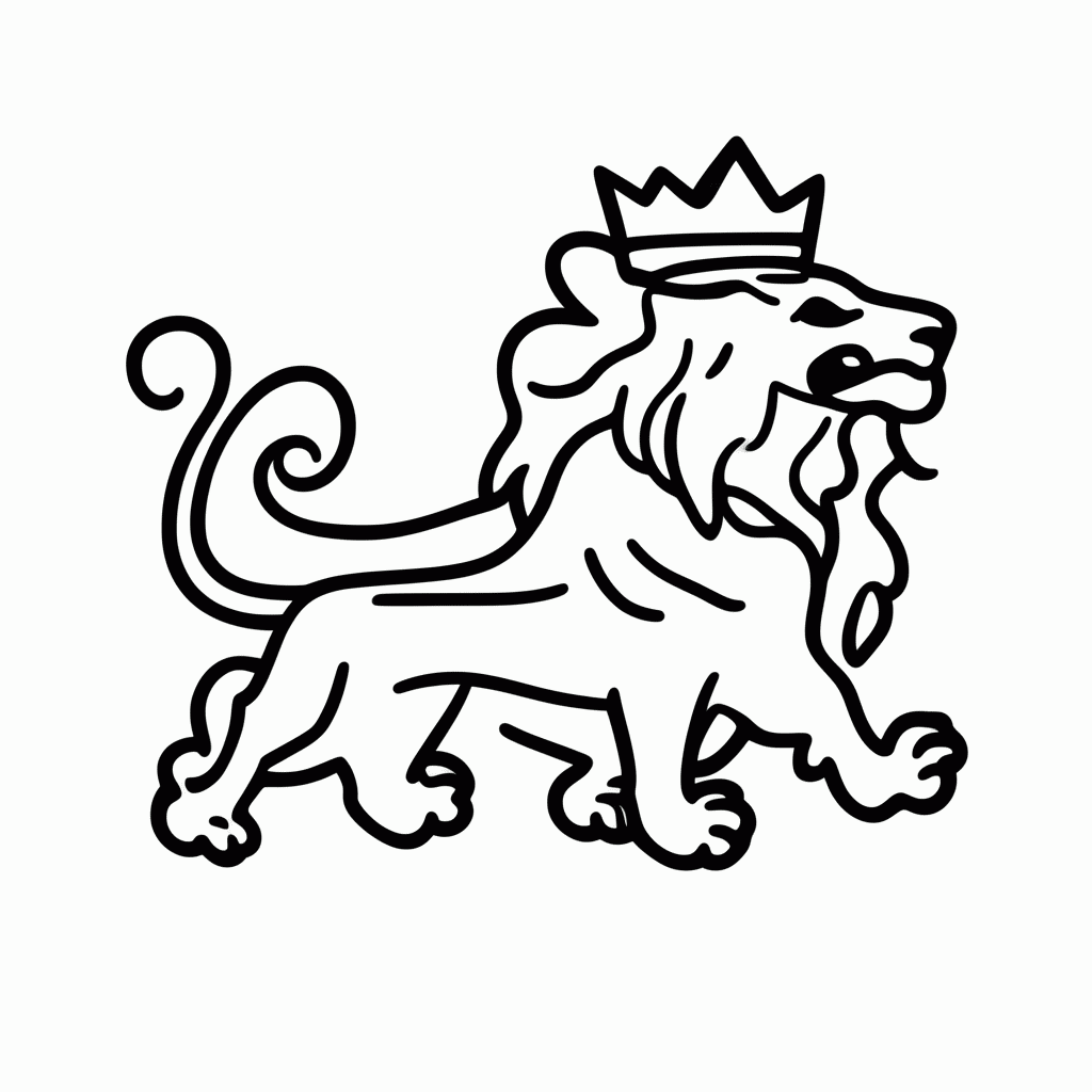 Desenho de Leão da Boêmia para colorir e imprimir grátis em folha A4