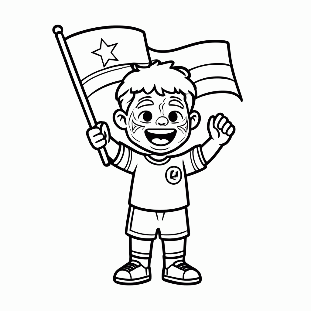 Desenho de Torcedor da Tchéquia para colorir e imprimir grátis em folha A4
