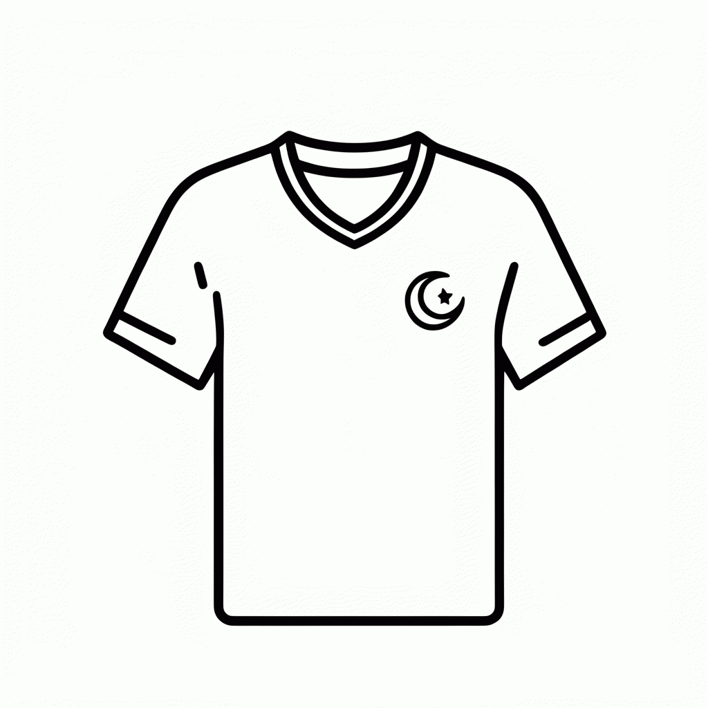 Desenho de Camisa Titular da Turquia para colorir e imprimir grátis em folha A4