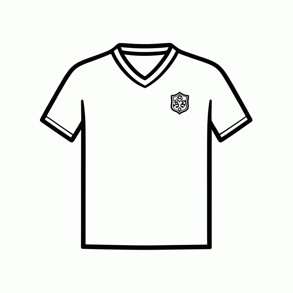 Desenho de Camisa Reserva do Uruguai para colorir e imprimir grátis em folha A4