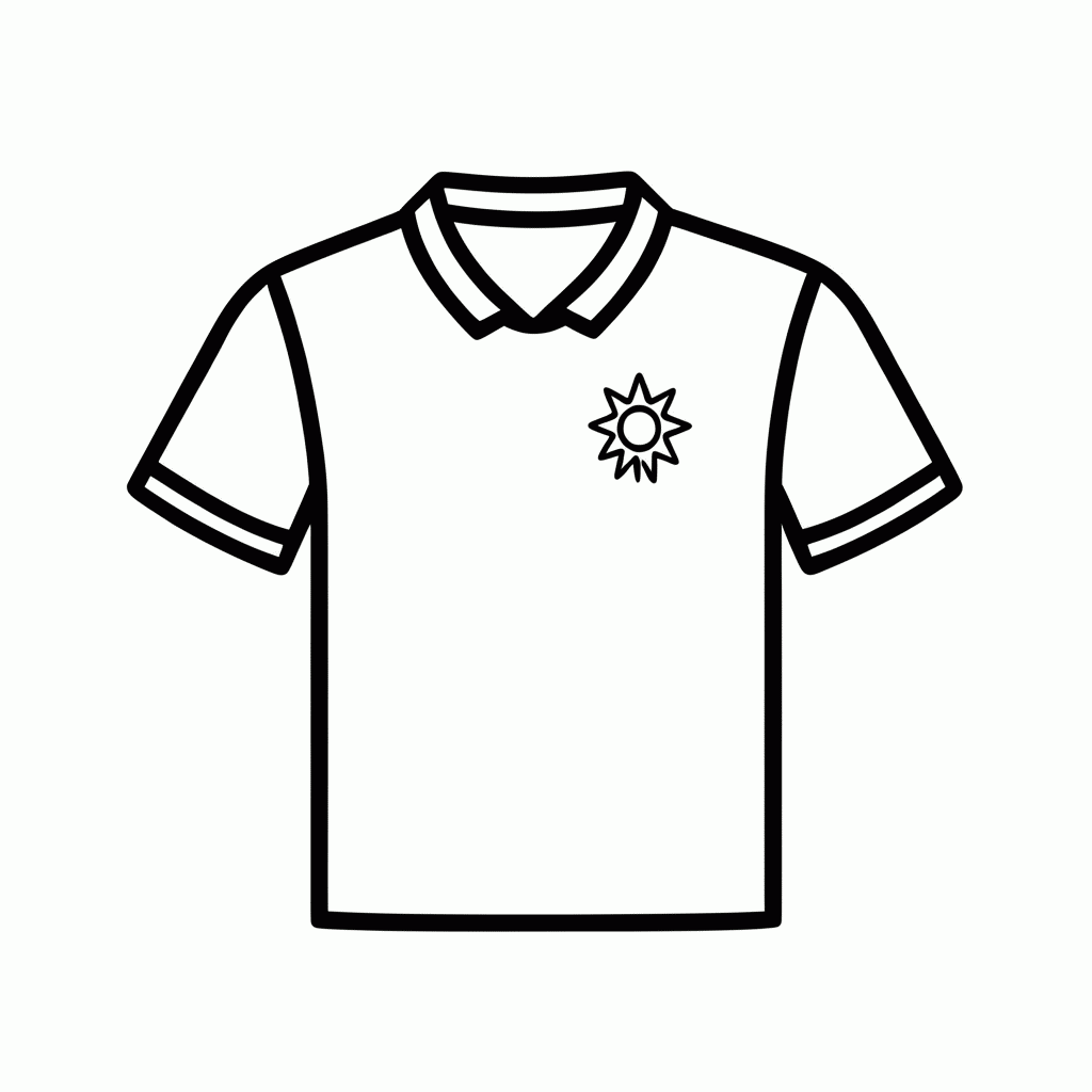 Desenho de Camisa Titular do Uruguai para colorir e imprimir grátis em folha A4