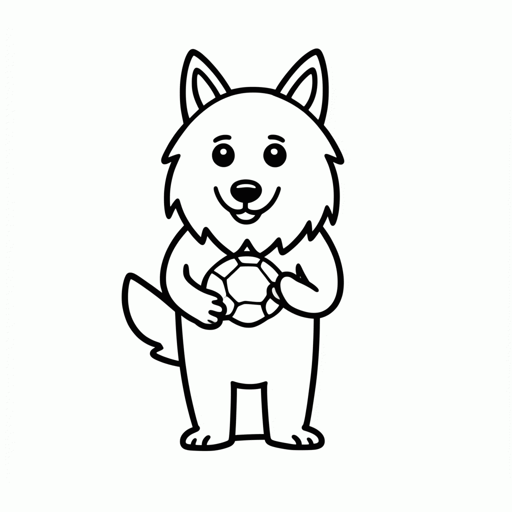 Desenho de Lobo Branco do Uzbequistão para colorir e imprimir grátis em folha A4